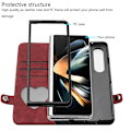 Miniatyrbild 3 av 5: För Samsung Galaxy Z Fold3 5g Pu Läder Phone case Korthållare Cover Red