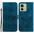Miniatyrbillede 1 af 5: Til Motorola Edge 40 5G Præget Lily Blomst Telefon Cover PU Læder Cover med Stativpung Multicolor Style B