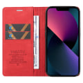 Miniatyrbild 2 av 5: Skin-touch case för Iphone 15 Plus Pu läder plånboksställ Cover Red