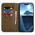 Miniatyrbild 3 av 5: Fodral för iPhone 16 Plus PU Läder Kalvtextur Magnetisk Stängning Smart Telefonskydd Multicolor Style E