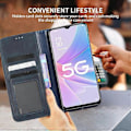Miniatyrbillede 5 af 5: Til Samsung Galaxy A14 5G/A14 4G Retro Tekstur Tegnebog Læder Stand Mobiltelefon Etui Telefon Cover Multicolor Style D