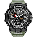 Miniatyrbild 1 av 5: Smael Dual Display Digital Led Watch Pointer Typ Quartz Elektriska klockor Relogio Masculino Uomo Sportklocka 1545 ARMYGREEN