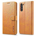 Miniatyrbillede 1 af 5: LC.IMEEKE Wallet Design Læder Shell Telefon Stand Cover Case til Samsung Galaxy S21 FE Multicolor Style D