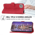 Miniatyrbild 4 av 5: Dierfeng Df-03 Stand Phone case För Samsung Galaxy A22 5g (eu-version), Linjer Imprinted Pu-läder cover Red