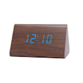 Miniatyrbild 1 av 5: Digital trä USB LED Nattljus Väckarklocka Termometer Display Timepiece Palmoxylon Blue