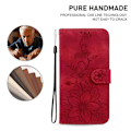 Miniatyrbillede 5 af 5: Til Samsung Galaxy S23 FE Præget Lily Blomst Smartphone Etui PU Læder Standpung Cover Multicolor Style F