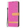 Miniatyrbillede 4 af 5: Til Samsung Galaxy A15 4G Etui Jeansstof Splejsning PU Læder Telefon Cover Multicolor Style B