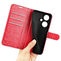 Miniatyrbild 4 av 5: Phone case för Oppo K11 5g plånbok Litchi Texture Shell anti-scratch Stativ Pu Läder Cover Red