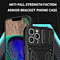 Miniatyrbild 3 av 5: För Iphone 15 Pro Max Slide Kameraskydd Kickstand Phone Case Cover Titanium Grey