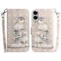 Miniatyrbillede 1 af 5: Til Samsung Galaxy S25 Edge Etui Mønstertryk Læder Wallet Telefon Cover med Håndledsrem Multicolor Stacking Squirrels