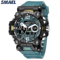 Miniatyrbild 2 av 5: Smael 8072 män vattentäta klockor Janpenese Quartz Chronograph Heavy-duty Watch Herr Alarm Elektroniskt armbandsur Reloj De Hombre BLACK