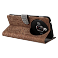 Miniatyrbillede 4 af 5: Til ZTE nubia Focus Pro Wallet Case RFID-blokering PU Læder Cover Stand View - Grøn Multicolor Brown
