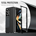 Miniatyrbild 5 av 5: För Samsung Galaxy Z Fold5 5G Läder PC Fodral Stötsäkert Ställ Telefonskal Multicolor Style A