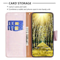 Miniatyrbillede 3 af 5: Til iPhone 15 Plus Støvtæt PU Læder Mobiltelefon Cover Wallet Flip Stand Case med Rem Multicolor Style H