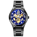 Miniatyrbillede 1 af 4: Skmei 9258 Herre Automatisk Mekanisk Ur Black Shell Blue Surface