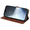 Miniatyrbillede 3 af 5: Kalveskinds tekstur læder etui med stativ i bogstil til iPhone 16 Plus Multicolor Style F