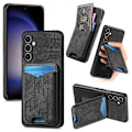 Miniatyrbillede 1 af 5: Til Samsung Galaxy S23 FE Etui med Præget Mønster Kortholder Støtteben Læder Bagcover Multicolor Style D