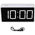 Miniatyrbild 1 av 5: Wake Up Radio Alarm C LED Digital Display Elektronisk temperaturbordslarm C USB Laddning Studentbänk Cs Sun White 3x5x10cm