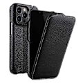Miniatyrbillede 1 af 5: MELKCO Læder Flip Cover til iPhone 13 Pro - Ægte Koskindslæder + PC - Vertikal Flip Multicolor Style A