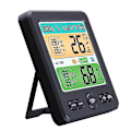 Miniatyrbild 3 av 4: Väderstation Trådlös inomhus utomhussensor Termometer Hygrometer Digital väckarklocka Barometer Prognos Färg Black