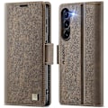 Pikkukuva 1 / 5: Samsung Galaxy S23+ -kotelo AUTSPACE A11 RFID-suojattu retro nahkainen lompakkokotelo - Musta Multicolor Brown