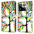 Pikkukuva 1 / 5: Xiaomi 15 Pro -kotelo korttipaikalla, kuvio painettu TPU+PU-nahkainen läppäpuhelimen suojus Multicolor Tree