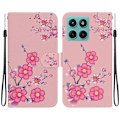Miniatyrbillede 1 af 5: Til Motorola Edge 60 5G/ 60 Fusion 5G Wallet Telefon Cover Anti-Drop Læder Flip Cover Mønster Print Multicolor Sakura