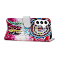Miniatyrbillede 3 af 5: PU læder telefoncover med pung, stativ og mønsterprint til Samsung Galaxy S23 FE med rem Multicolor Style R