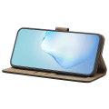 Miniatyrbillede 3 af 5: Retro PU læder wallet cover til Iphone 15 Pro - Hudvenlige linjer præget telefoncover med stativ Black