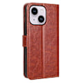 Miniatyrbillede 5 af 5: Telefoncover til iPhone 15 Plus Cover Crazy Horse Tekstur Læder Wallet Stand Shell Multicolor Style D