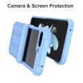 Miniatyrbillede 3 af 5: Hårdt PC Telefon Cover til Samsung Galaxy Z Flip5 5G Stødsikkert Støtteben Telefon Cover med Blyantholder Baby Blue