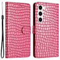 Pikkukuva 1 / 5: Samsung Galaxy S23+ -puhelimelle krokotiilinnahkajäljitelmä PU-nahkainen jalustakotelo lompakolla ja rannehihnalla Multicolor Style C