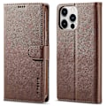 Miniatyrbillede 1 af 5: LC.IMEEKE Wallet Case til iPhone 15 Pro, Fuld Beskyttelse PU Læder Kalvetekstur Stand Flip Cover Multicolor Style A