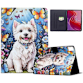 Miniatyrbild 1 av 5: Stativfodral med mönstertryck i läder för Lenovo Tab M11/Xiaoxin Pad 11 2024 med Auto Wa Multicolor Dog