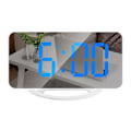 Miniatyrbillede 1 af 5: 1 Sæt Vækkeur LED Spejl Display USB Opladning ABS Bordur Hængeur til Soveværelse 3