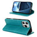 Miniatyrbillede 2 af 5: PU læder kalveskinds tekstur magnetisk lukning smartphone cover til iPhone 16 Pro Max Multicolor Style G