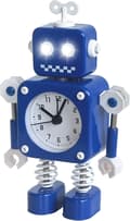 Robot väckarklocka utan tickande ljud (blå) Blue