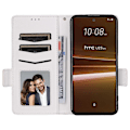 Miniatyrbillede 2 af 5: Telefoncover til HTC U23/U23 Pro 5G Litchi Tekstur Wallet Stand PU Læder Cover - Grå Multicolor White