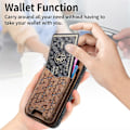 Miniatyrbillede 5 af 5: Til Samsung Galaxy S24 Ultra Etui Præget Mønster Kortholder Støtteben Læder Bagcover Multicolor Style F