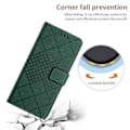 Miniatyrbild 5 av 5: HT06 Fodral för Xiaomi Redmi Note 12 4G PU Läder Rombmönster Ställ Mobiltelefon Skydd