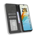 Miniatyrbilde 2 av 5: For Zte Blade V40 Design PU Lær Støtte Mobiltelefonveske Lommebok Retro Telefondeksel Black