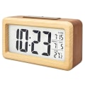 Miniatyrbillede 1 af 5: Digitalt LCD Vækkeur i Træ med Smart Sensor Natlys, Snooze, Dato, Temperatur og 12/24 timers funktion Solid Wood Double Color