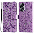 Miniatyrbillede 1 af 5: Mobiltelefonetui til Oppo A58 4G, Wallet Stand Shell PU Læder Solsikke Præget Telefoncover Multicolor Style C