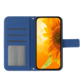 Miniatyrbild 2 av 5: Ht04 Pu Läder Phone case För Oppo Reno10 Pro+ 5g Sunflower Imprint Cover med axelrem Sapphire