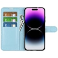 Miniatyrbillede 2 af 5: Stødsikkert tegnebog telefoncover i PU læder med stativ til iPhone 15 Pro Multicolor Style E