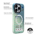 Pikkukuva 3 / 5: YOUNGKIT Gradient -sarja iPhone 16 Pro -kotelolle, yhteensopiva MagSafe IMD TPU -takakuoren kanssa- Multicolor Blue