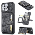 Pikkukuva 1 / 5: iPhone 16 Pro Max -kotelo lompakkokorttipaikalla TPU+PU-nahkainen takapuhelinkotelo - Laivastonsininen Multicolor Black