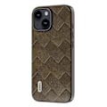 Miniatyrbild 1 av 4: För Iphone 15 Plus Pu Läderbelagd Pc+tpu Phone case Grid Texture Cover Green