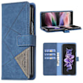 Miniatyrbillede 5 af 5: BINFEN COLOR BF05 Etui til Samsung Galaxy Z Fold6 5G PU Læder Geometrisk Telefon Cover Multicolor Style E