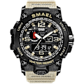 Miniatyrbild 1 av 5: Smael Dual Display Digital Led Watch Pointer Typ Quartz Elektriska klockor Relogio Masculino Uomo Sportklocka 1545 KHAKI